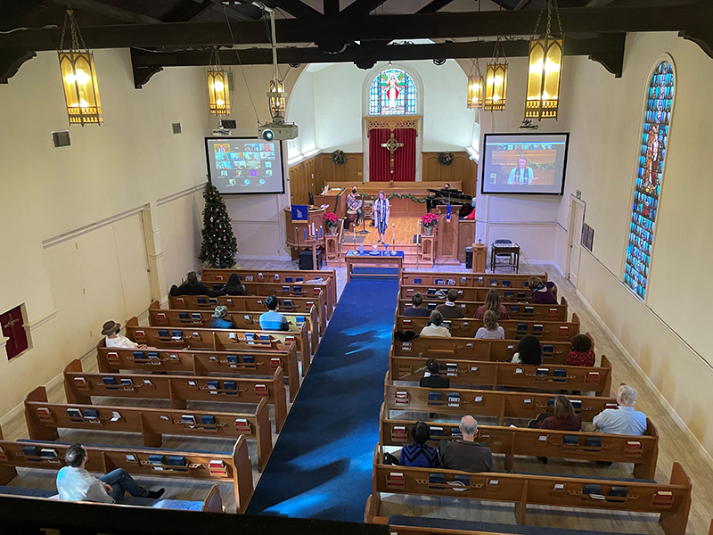 View of sanctuary from above